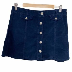 BDG Corduroy Front Button Mini Skirt sz 26 8 Blue